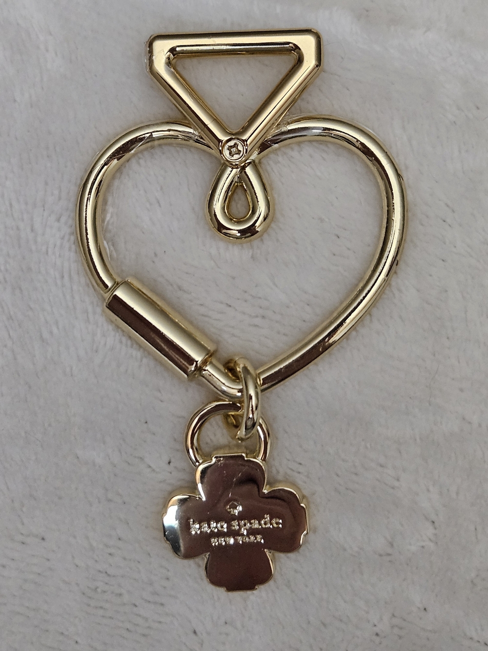 kate spade gold heart keychain with flower charm
